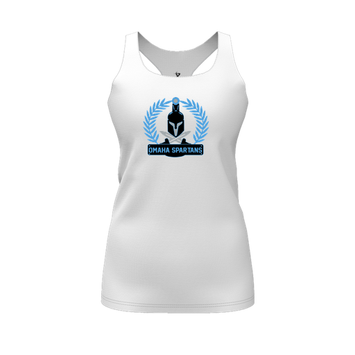 [CUS-DFW-RCBK-PER-WHT-FYS-LOGO1] Racerback Tank Top (Female Youth S, White, Logo 1)