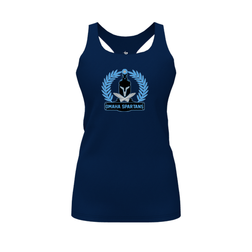 [FT0TRBNV-FYS-LOGO1] Decker Racerback Tank Top (Female Youth S, Navy, Logo 1)