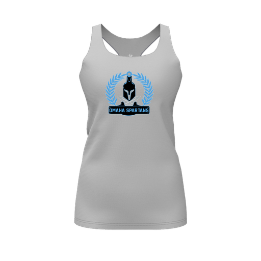 [FT0TRBGY-FYS-LOGO1] Decker Racerback Tank Top (Female Youth S, Gray, Logo 1)