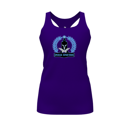 [FT0TRBPP-FYS-LOGO1] Decker Racerback Tank Top (Female Youth S, Purple, Logo 1)