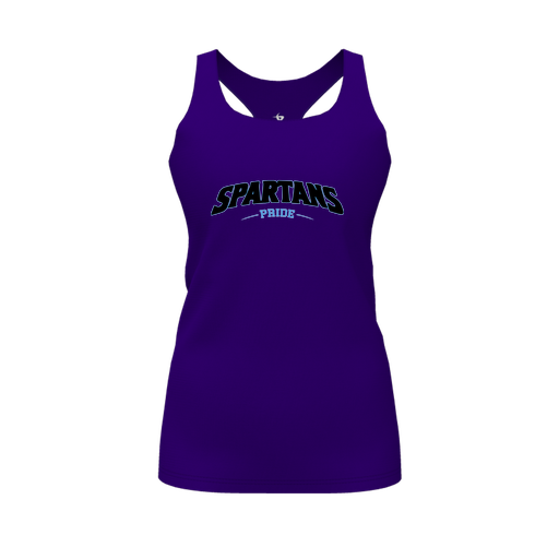 [CUS-DFW-RCBK-PER-PUR-FYS-LOGO2] Racerback Tank Top (Female Youth S, Purple, Logo 2)