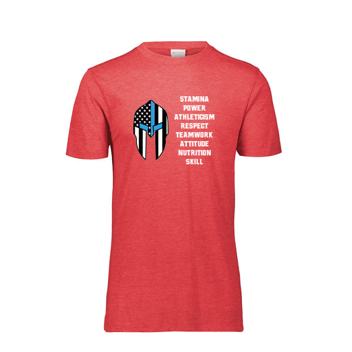 [FTSCUBRD-YS-LOGO3] Decker Youth Tri-Blend T-Shirt - Short Sleeve (Youth S, Red, Logo 3)