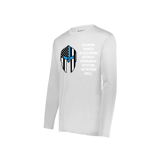 [222822.005.XS-LOGO3] Men's LS Smooth Sport Shirt (Adult XS, White, Logo 3)