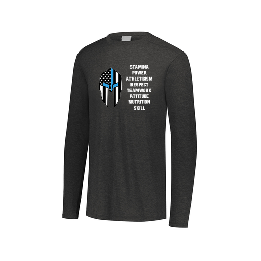 [FTLCUBBK-AXS-LOGO3] Decker Men's Tri-Blend T-Shirt - Long Sleeve (Adult XS, Black, Logo 3)