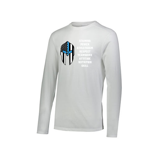 [FTLCUBWH-AXS-LOGO3] Decker Men's Tri-Blend T-Shirt - Long Sleeve (Adult XS, White, Logo 3)
