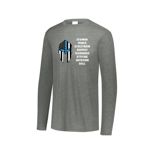 [FTLCUBGY-AXS-LOGO3] Decker Men's Tri-Blend T-Shirt - Long Sleeve (Adult XS, Gray, Logo 3)