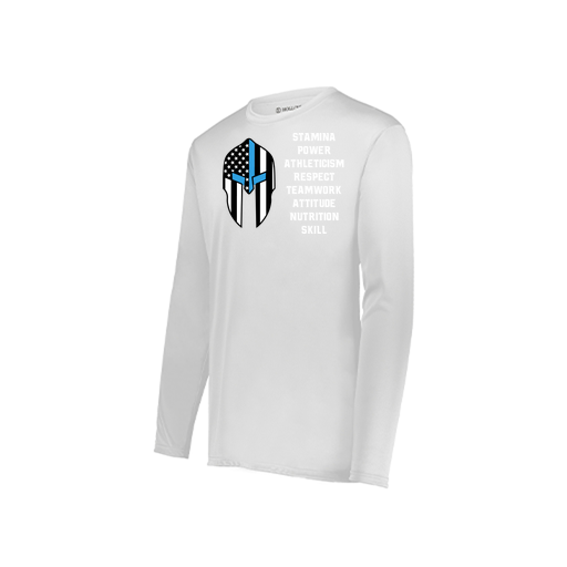 [222823.005.S-LOGO3] Youth LS Smooth Sport Shirt (Youth S, White, Logo 3)