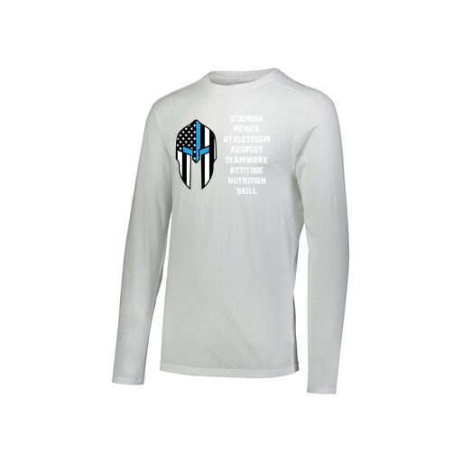 [FTLCUBWH-YS-LOGO3] Decker Youth Tri-Blend T-Shirt - Long Sleeve (Youth S, White, Logo 3)