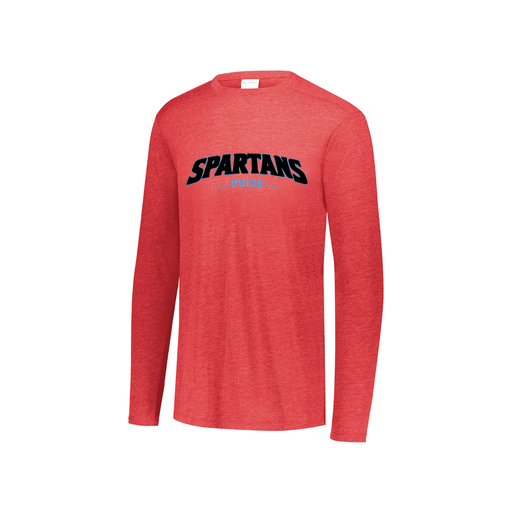 [FTLCUBRD-YS-LOGO2] Decker Youth Tri-Blend T-Shirt - Long Sleeve (Youth S, Red, Logo 2)