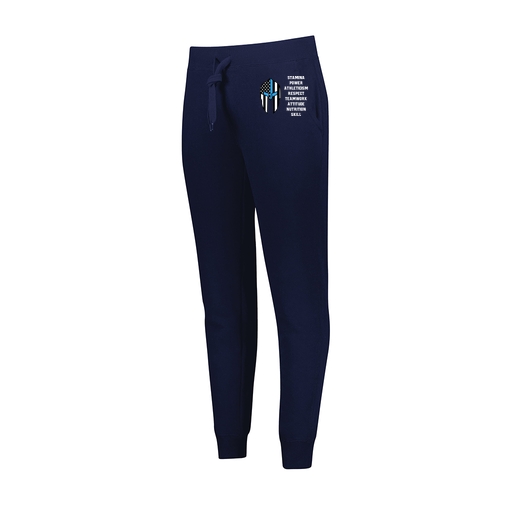 [229748.065.XS-LOGO3] Ladies 60/40 Fleece Jogger (Female Adult XS, Navy, Logo 3)