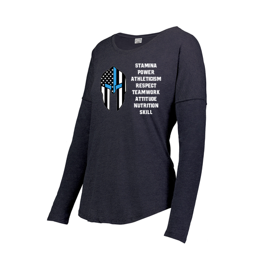 [FTLCUBNV-FAXS-LOGO3] Decker Women's Tri-Blend T-Shirt - Long Sleeve (Female Adult XS, Navy, Logo 3)