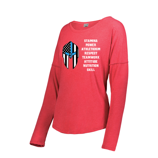 [FTLCUBRD-FAXS-LOGO3] Decker Women's Tri-Blend T-Shirt - Long Sleeve (Female Adult XS, Red, Logo 3)
